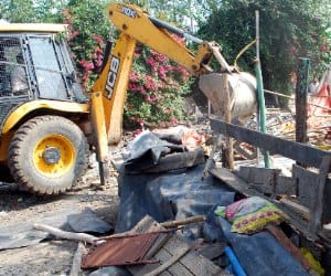 The demolition drive against encroachments of shoppers