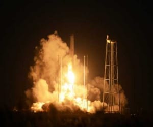 blast in nasa center in american rocket