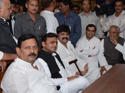 bjp blames akhilesh govt. in house.