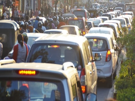 traffic jam due to cm harish rawat program.