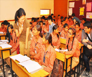 Japanese delegate reaches faridabad to learn india's education system.