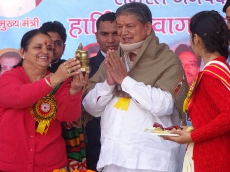 cm visit in rudraprayag distrist.