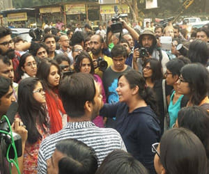 Kiss of love reaches delhi, kiss on rss head office today.