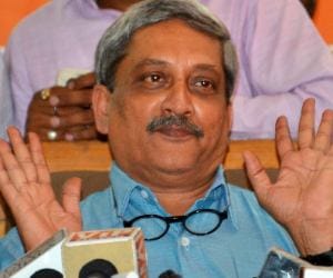 Manohar Parrikar files nomination for Rajya Sabha.
