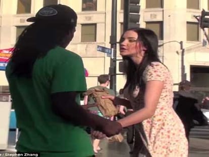 drunk woman in public social experiment