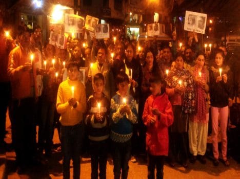 candle march for delhi based couple.