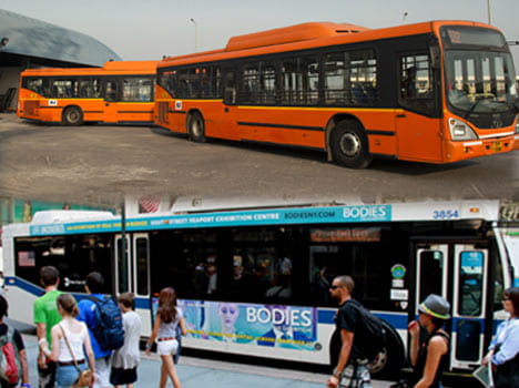  colourful ads on cluster buses