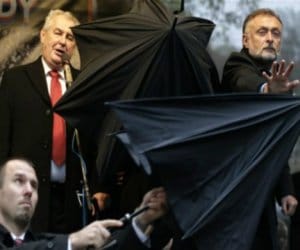 president milos zeman pelted with eggs