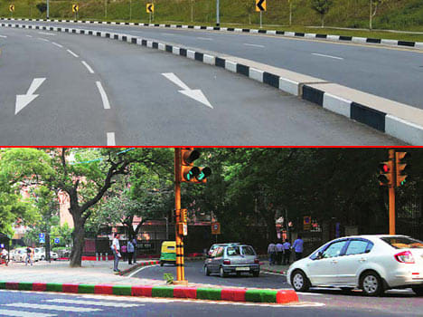Delhi kerb stones Colours against the rule