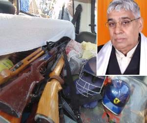 weapons recovered at satlok ashram of sant rampal
