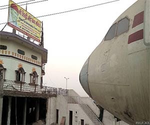 The plane became the center of attraction in sai temple 