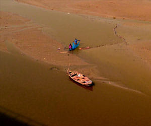 Polluted Ganga Water Turned Red