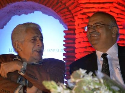nassruddin shah visits lucknow for his book release.