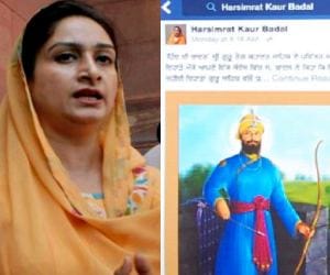 modi cabinet minister put photo of sikh guru on facebook, contention