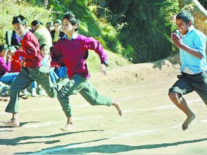 sports event organized for mentally disabled children at Dhali school.