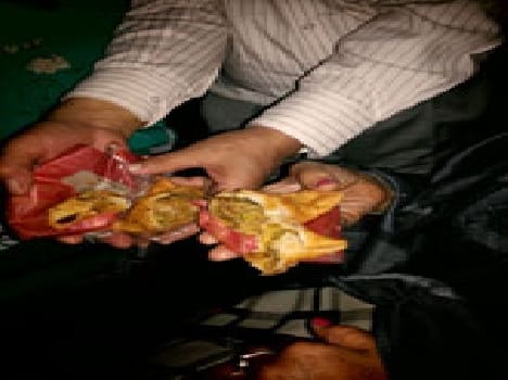 stale food sarved in revars shatabdi exp.