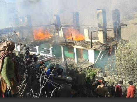 fire in house at rohru.