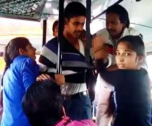 WATCH: Sisters Beat Molesters inside Moving Haryana Roadways Bus