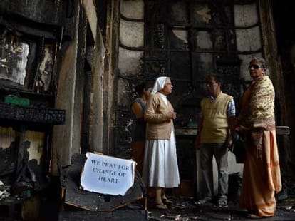 Christian school in delhi vandalized last night; PM asked for information