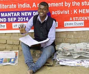 success story: Krishna  fights poverty for his study.