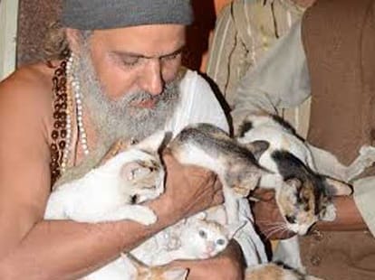 cat baby birthday in ghaziabad temple.