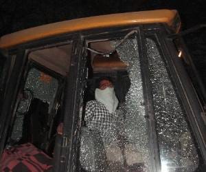 threw stones at eviction team