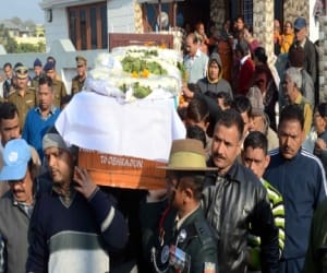 funeral of shaheed ajayvardhan in haridwar.