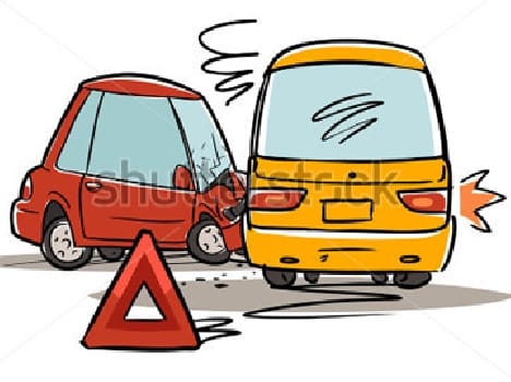 School bus collided with a truck in fog , seven injured