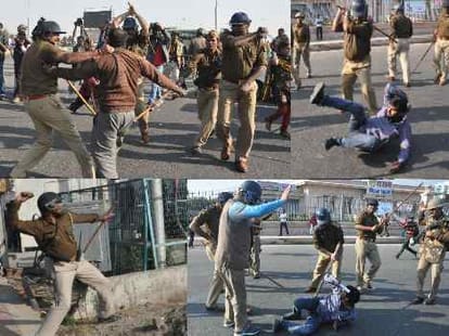 lathicharge by up police in uttarpradesh.