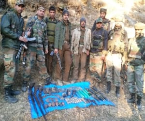 police and army recovered arms in handwara