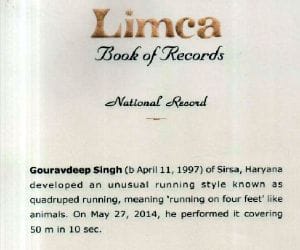 Young Man Run by 4 Feets to make Limca Book Record