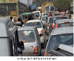 Encroachment in front of police stations in jammu city