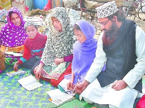 religion education teaching by molana to poor people of victim religion conversion
