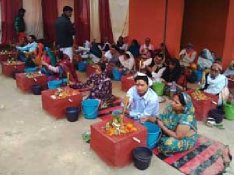 Ritual began by  Rudraabhisek