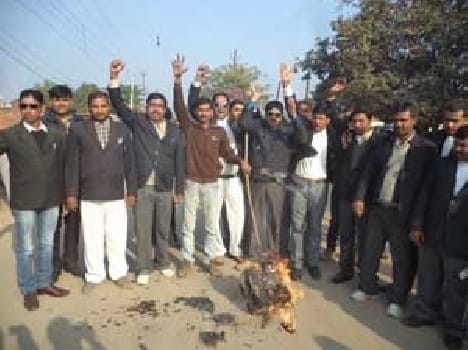 Lawyers blew effigy of terrorism