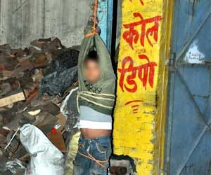 Boy tied and beaten up for rs100 theft.