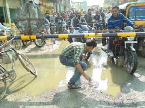 Waste water is flowing , people angry