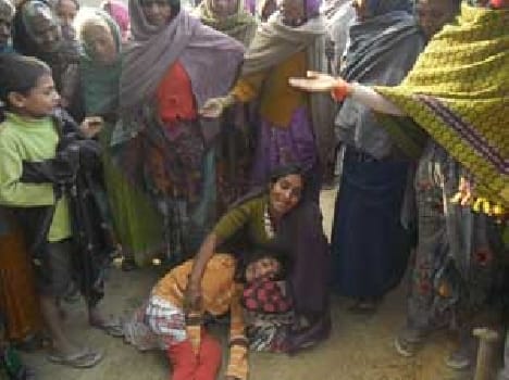 Killing of the old man by beating sticks