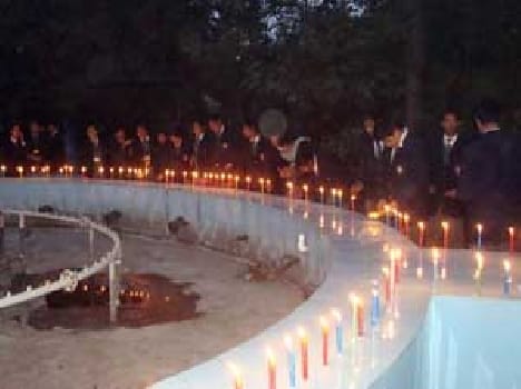 Procession and gave tribute