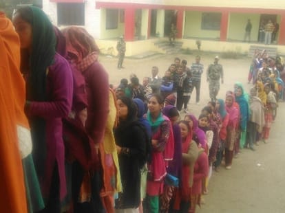 news story on kashmir assembly election voting percent