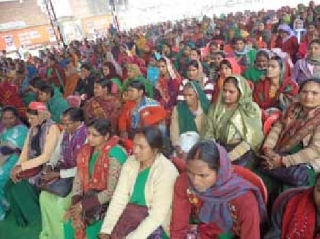 Anganwadi workers march out