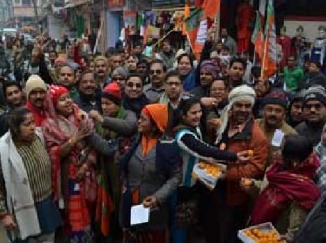 BJP Activists celebrate 