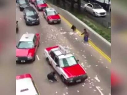 crores spilled out of van in china