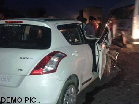 car accident at kangra, one died.