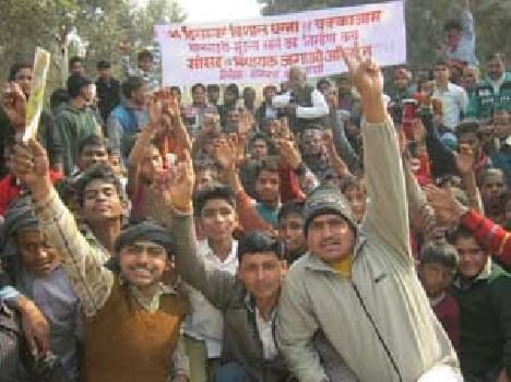 The villagers had blocked the road