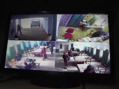 Now the staff on CCTV monitor