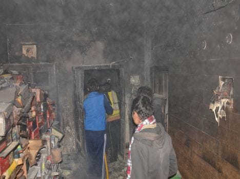 fire in shoes store room