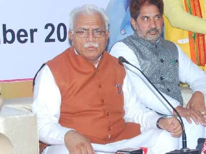 Prime Minister Narendra Modi and Madhuri Dixit in Haryana
