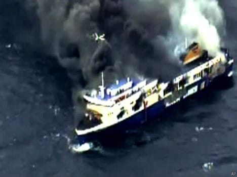 burning ships in italy