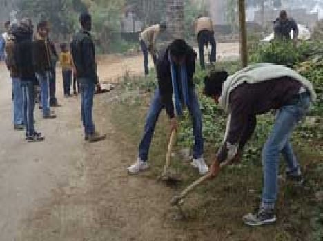 Durvasa of students cleaning Dham